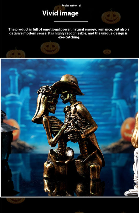 Adorno de Pareja Calaveras en Resina - Estilo Gótico Romántico - Image 8