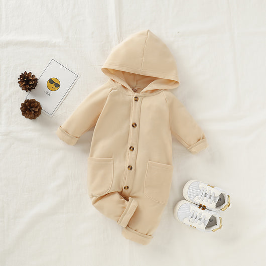 Jumpsuit Hoodie de Color Sólido - Image 3
