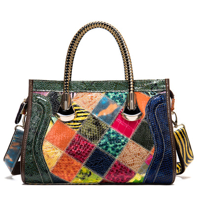 Bolso de Cuero Bicolor con Acabado Charol Premium - Image 7