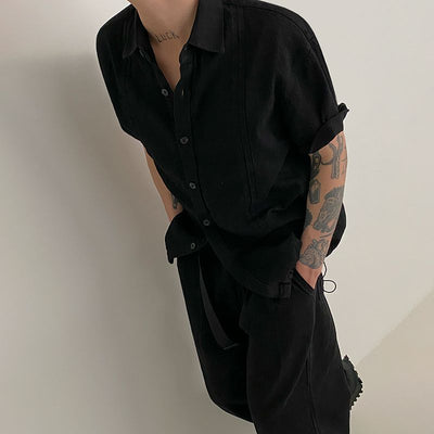 Camisa Holgada Manga Corta para Hombre con Diseño Moderno - Image 8