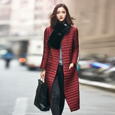 Chaqueta Acolchada de Plumón con Cierre Simple