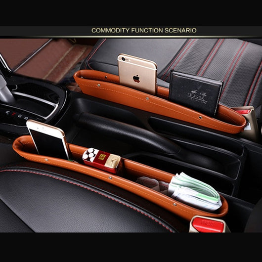 Organizador de Asiento de Auto en Cuero PU - Bolsa Almacenamiento Brecha - Image 2