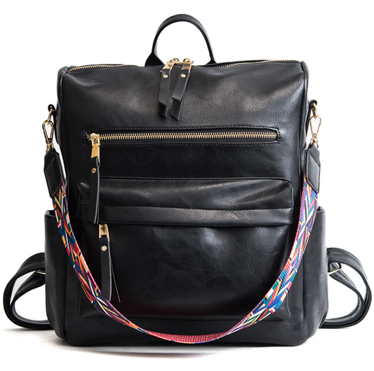 Mochila Retro Universitaria de Cuero Suave - Capacidad Grande Estilo Casual