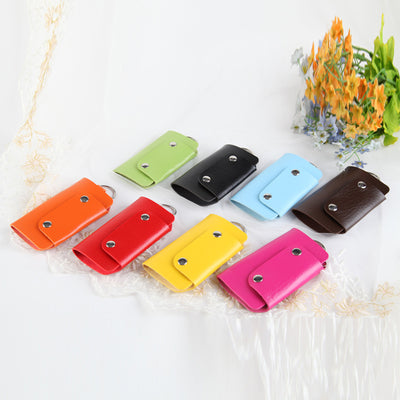 Estuche para llaves de cuero con botones de color - Image 5