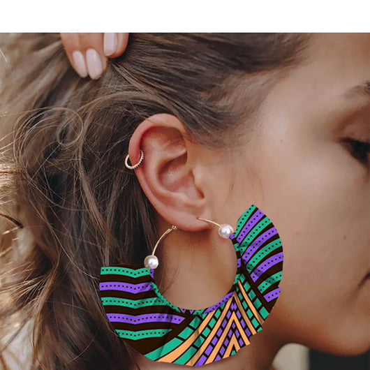 Aretes Artesanales Estampados de Diseño Exagerado