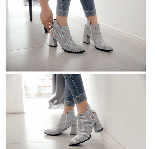 Botas Invierno Mujer Talla Grande - Diseño Escocés con Cierre Lateral - Image 4