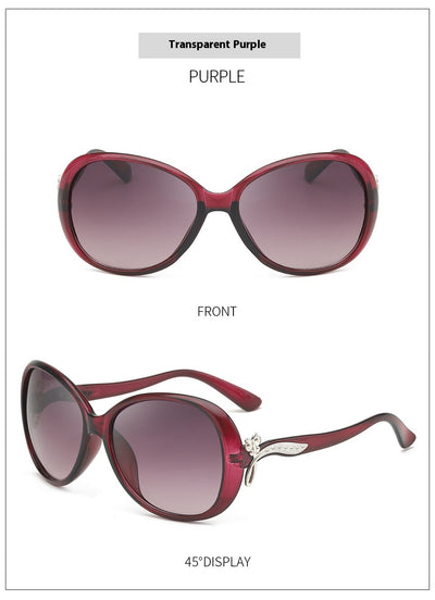 Brown oversized butterfly sunglasses with gradient lenses and a silver-tone floral accent on the temple. - Image 21