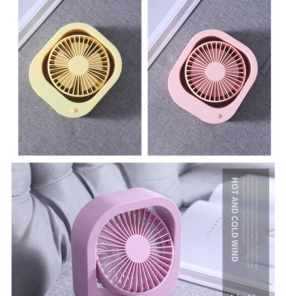 Ventilador USB de Escritorio Portátil con Rotación 180° y 2 Velocidades