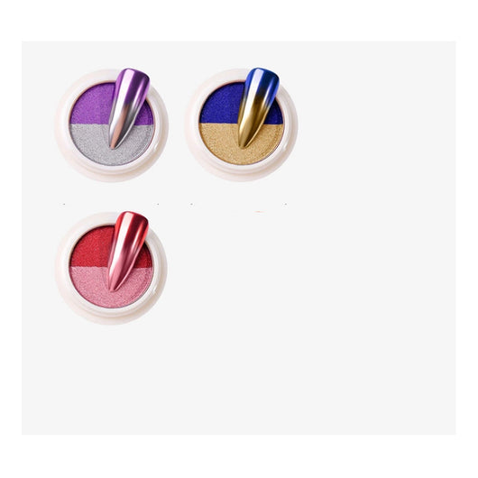 Polvo Espejo Degradado Bicolor para Decoración de Uñas - Image 11