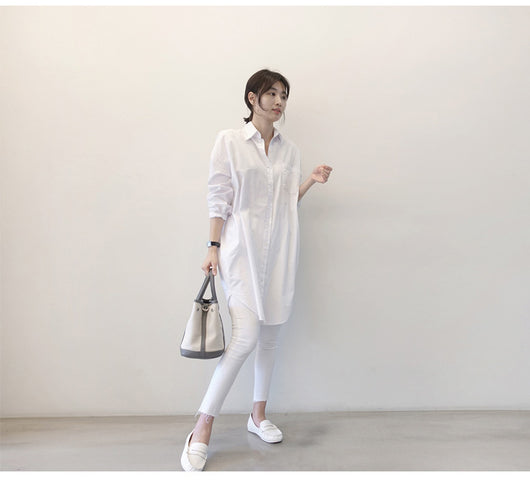 Camisa Blanca Larga Versátil - Image 5