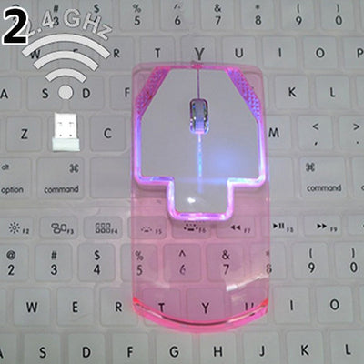 Ratón Inalámbrico Ultrafino Transparente 2.4GHz con Luz Luminosa para PC y Laptop - Image 7