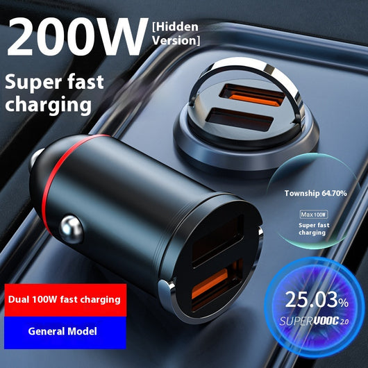 Cargador Vehicular Dual USB de Carga Rápida Invisible - Protocolo Completo