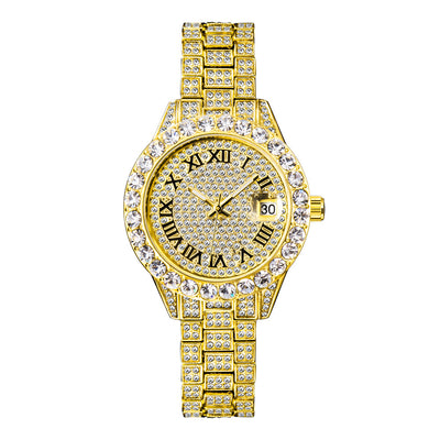 Reloj de Cuarzo para Mujer con Incrustaciones de Diamantes, Resistente al Agua y Esfera Luminosa - Image 3