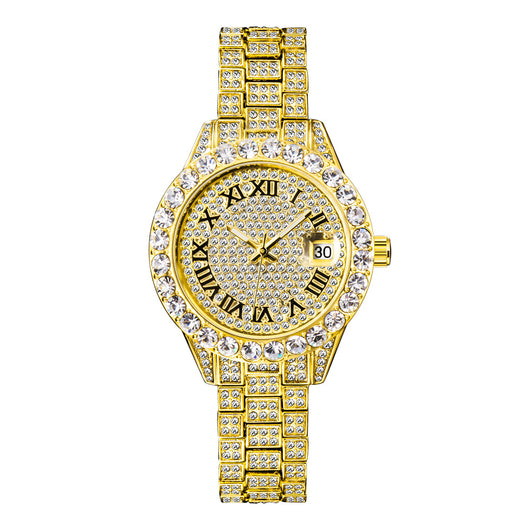 Reloj de Cuarzo para Mujer con Incrustaciones de Diamantes, Resistente al Agua y Esfera Luminosa - Image 3
