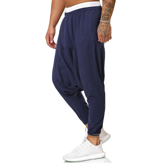 Pantalones Casuales Holgados de Algodón y Lino para Hombre - Image 3