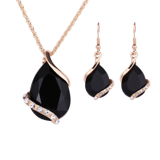 Conjunto de Collar y Aretes Gota de Agua - Image 2