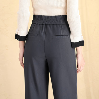 Pantalón Ancho de Cintura Alta Drapeado Elegante para Otoño e Invierno - Image 10
