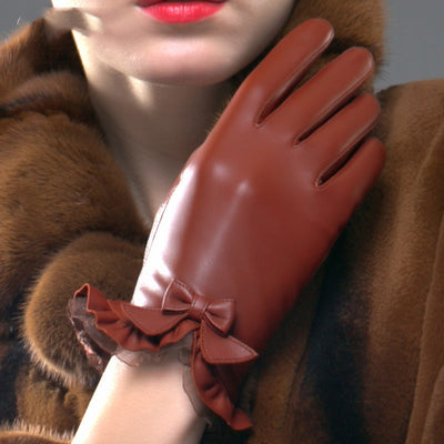 Guantes de Cuero para Mujer con Pantalla Táctil - Cálidos para Invierno - Image 4