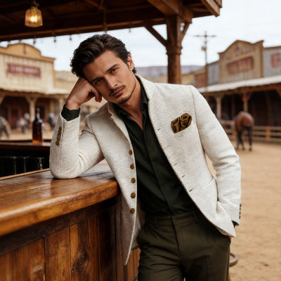 Chaqueta Retro Tweed para Hombre - Estilo Casual Sofisticado - Image 3