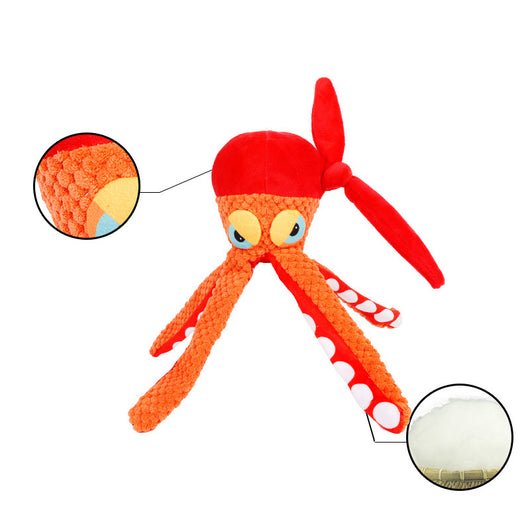 Juguete Pulpo de Goma con Sonido Chirriante para Perros - Resistente y Duradero - Image 4