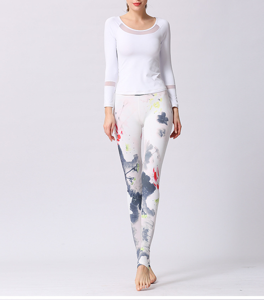 Pantalones de yoga cintura alta estampados para mujer - Diseño europeo y americano - Image 7