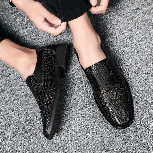 Zapatos de Cuero Hueco para Hombre Talla Grande - Calzado Empresarial Premium - Image 10