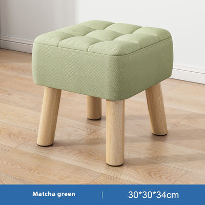 Taburete de Madera Maciza Minimalista con Tapizado - Image 17