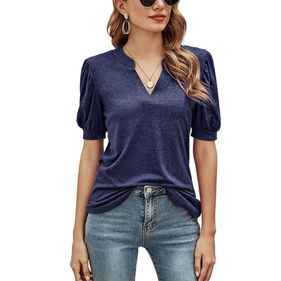 Blusa Casual Mujer Cuello V con Mangas Abullonadas Suelta - Image 22