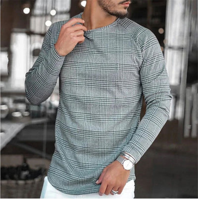 Playera Manga Larga Slim Fit a Rayas para Hombre - Image 4
