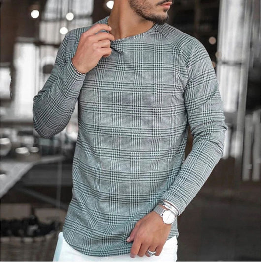 Playera Manga Larga Slim Fit a Rayas para Hombre - Image 4