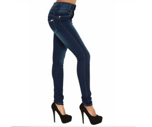 Jeans Talle Grande Cintura Alta Mujer - Stretch Slim Fit con Botones - Image 4