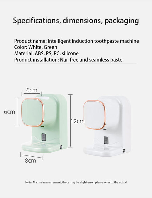 Black automatic toothpaste dispenser with rose gold trim, wall-mounted with sensor for hands-free use. - Image 11