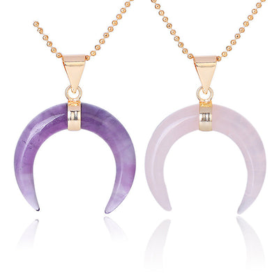 Collar con Dije de Luna y Cristal Semiprecioso - Image 2