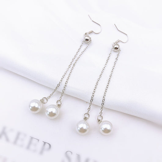 Aretes Coreanos Asimétricos con Flor de Perla y Moño - Image 50