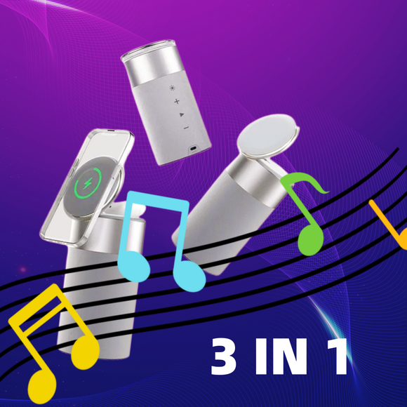 Cargador 3 en 1 para iPhone y AirPods con Parlante Bluetooth y Lámpara Táctil