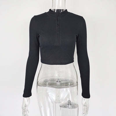 Top Crop Ajustado con Cierre de Mujer - Diseño Minimalista - Image 6