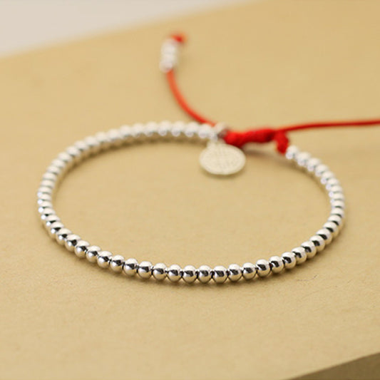 Pulsera de Plata Esterlina 925 con Cordón Rojo - Image 2