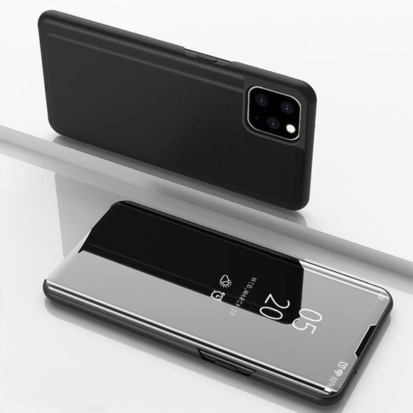 Funda Espejo con Soporte para Teléfono - Tipo Abatible con Acabado Cromado