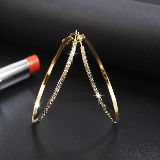 Aretes Coreanos Hueco Personalidad Simple Anillo Elegante
