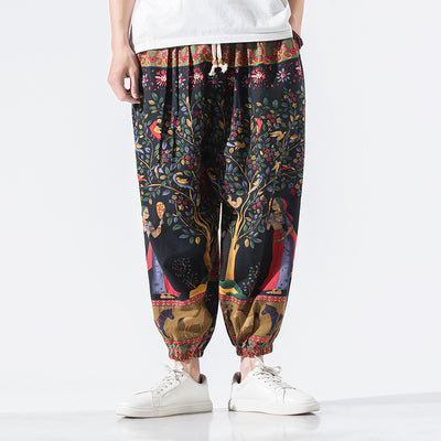 Pantalones Casuales Holgados Talla Grande Algodón Lino Estilo Chino - Image 9