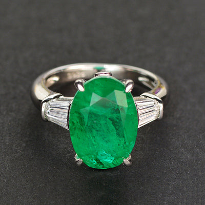 Anillo de Esmeralda en Plata de Ley - Diseño Ancestral Vintage