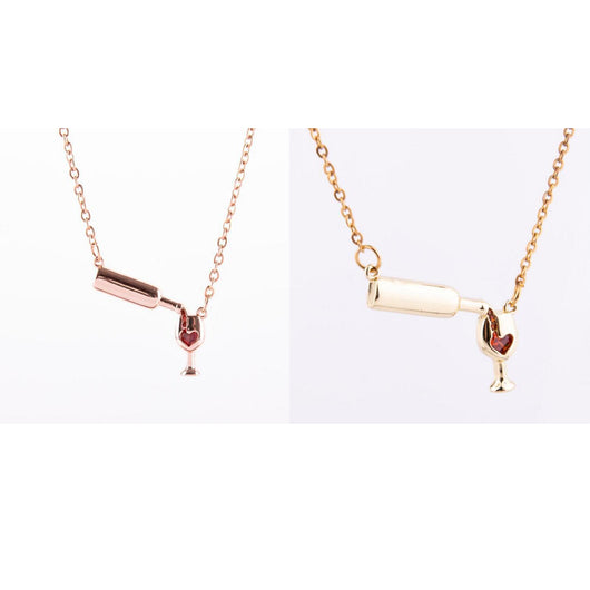 Collar para Amantes del Vino con Dije de Botella, Copa y Corazón - Image 7