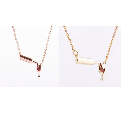 Collar para Amantes del Vino con Dije de Botella, Copa y Corazón - Image 19