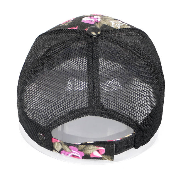 Gorra de Béisbol Floral para Mujer con Red Abierta