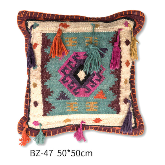 Almohada de Lana Artesanal Estilo Nórdico Moderno con Funda de Cuero Sintético - Image 20