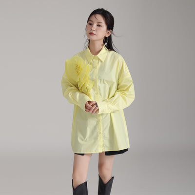 Blusa Larga con Falda Integrada - Diseño Floral 3D con Pliegues - Image 9