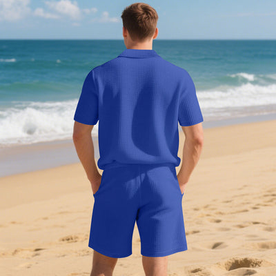 Conjunto Casual de Polo Holgado y Shorts para Hombre - Image 29