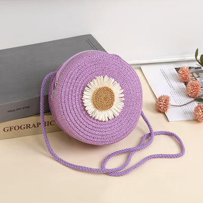 Bolsa Crossbody de Rafia Tejida Estilo Pastoral para Móvil - Image 9