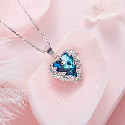 Collar Alas de Ángel con Cristal Corazón Oceánico - Image 5