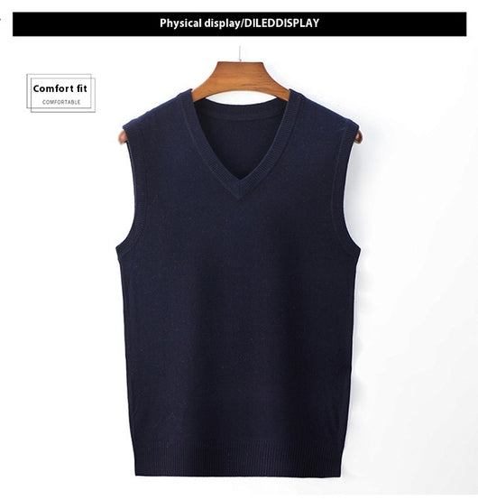 Suéter Casual V-Neck Liso para Hombre - Primavera y Otoño - Image 25